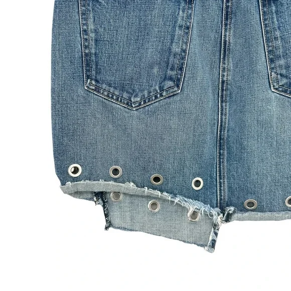 Rag and Bone Dive Skirt in Willow‎ Eyelet Blue Denim Size 27 - Picture 6 of 10